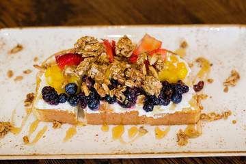 Rainbow Fruit Toast with Granola