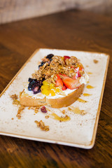 Rainbow Fruit Toast with Granola