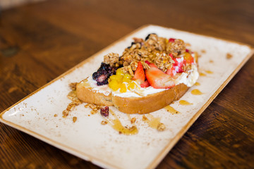 Rainbow Fruit Toast with Granola