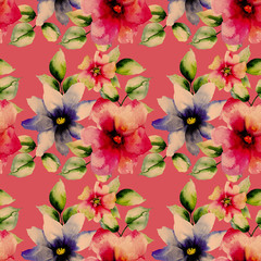 Seamless wallpaper with wild flowers