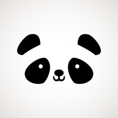 Cute panda face. Vector illustration panda bear . Logo design template. Animal Logotype concept icon.