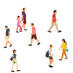 white background, flat style people go, without face