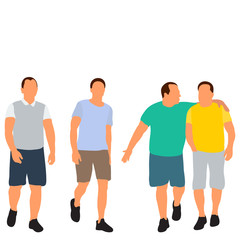 Obraz premium isolated, white background, flat style people go, without face