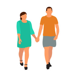 Obraz premium vector, isolated, white background, flat style people go, without face