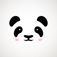 Cute panda face. Vector illustration panda bear . Logo design template. Animal Logotype concept icon.