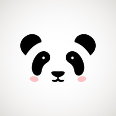 Cute panda face. Vector illustration panda bear . Logo design template. Animal Logotype concept icon.