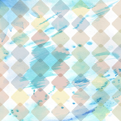 watercolour geometric pattern design, trendy background. Decoration graphic elegant texture