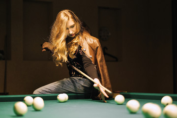 girl in the billiard room