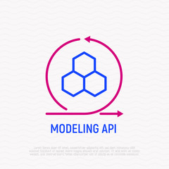 Modeling API thin line icon. Modern vector illustration.