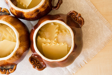 the meat in the pot, ingredients for cooking