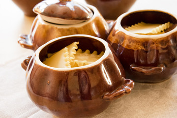 the meat in the pot, ingredients for cooking