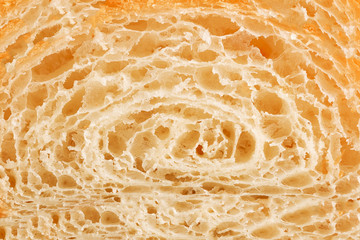  Croissant texture Macro. Fresh croissant from inside. Puff pastry wallpaper © nataliazakharova
