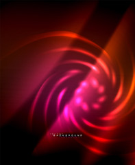 Neon glowing techno lines, hi-tech futuristic abstract background template with square shapes