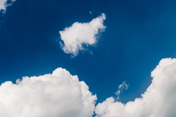 Beautiful fluffy clouds against the blue sky