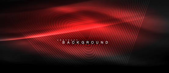 Fototapeta premium Neon glowing lines, magic energy space light concept, abstract background wallpaper design