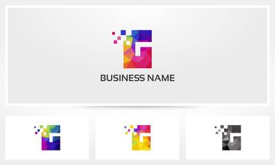 Colorful Letter G Pixel Eroded