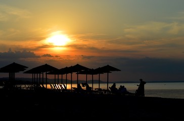 sunset on the seashore