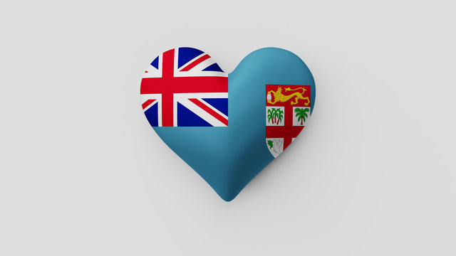 Coraz&oacute;n bandera Fiyi. 3D