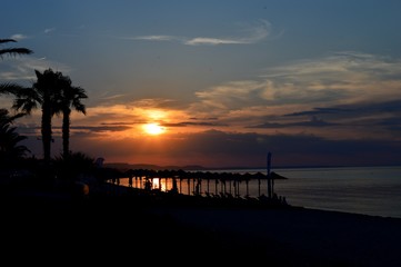 Fototapeta premium sunset on the seashore 