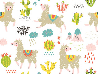 Seamless pattern with lama © Guz Anna