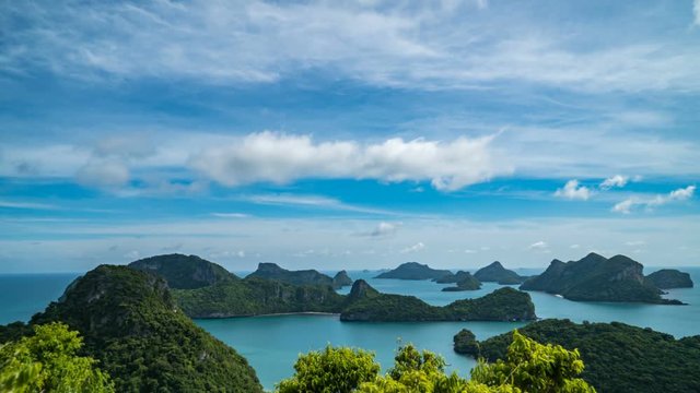 Timelapse of Tropical Islands at Angthong National Marine Park in Thailand