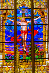 Jesus Crucifixion Stained Glass All Saints Castle Church Schlosskirche Wittenberg Germany