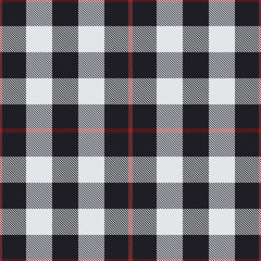 Black and white tartan vector seamless pattern background
