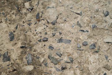 Texture of the stone in cement