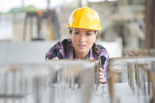 female construction worker outdoors