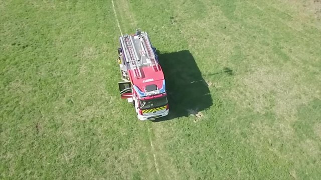 Fire and rescue truck with an Ambulance.
