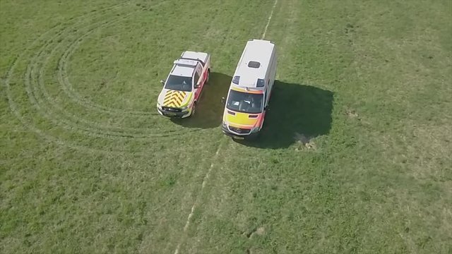 Fire and rescue truck with an Ambulance
