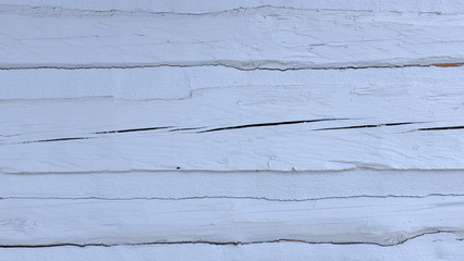 wall of an old wooden house painted blue. background