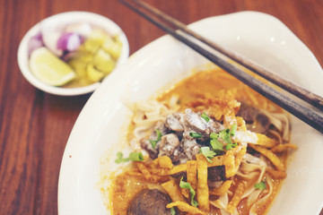 Khao soi is a northern food of Thailand