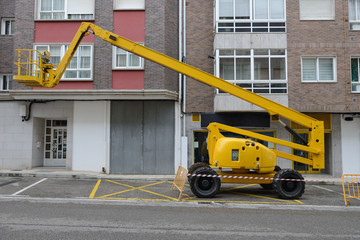 aerial platform near the apartment house