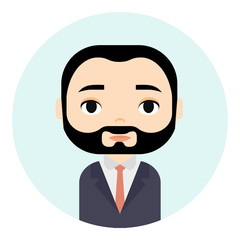 Man Avatar with Smiling faces. Male Cartoon Character. Businessman. Handsome People Icon. Office Workers.