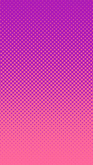 Halftone gradient pattern vertical vector illustration. Pink dotted, purple halftone texture. Pop Art halftone, comics Background. Background of Art. Phone application pink violet background. AI10