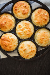 Biscuits in Mini Lodge Cast Iron Cake Pan