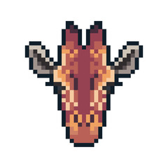 Fototapeta premium Pixel art vector giraffe isolated on white background.