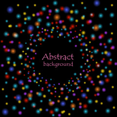 Obraz premium Bright glowing abstract circles of confetti on a black background