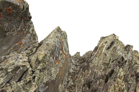 Fototapeta Large mountain rock on white background for designer