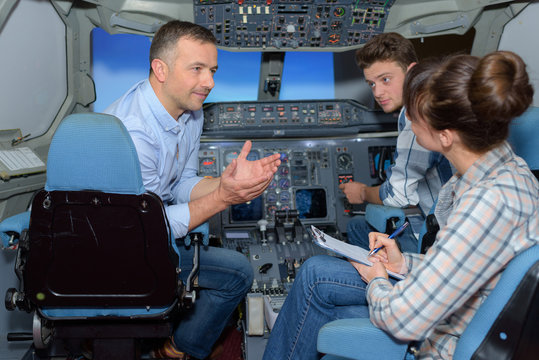 conversation in the aircraft simulator