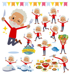 red high neck old man black_food festival