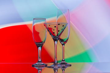 Wine, Champagne and coctail Glasses