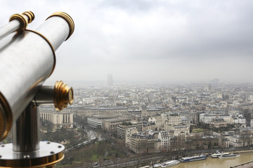 Paris from above - from the Eiffel Tower with telescope - Urban, Sky and buildings