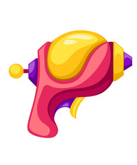 Cartoon gun. Flat vector colorful toy. Space laser gun design. Vector illustration isolated on white background