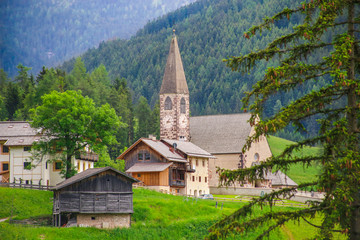 Church of Santa Maddalena in Val di Funes, Dolomites, Italy