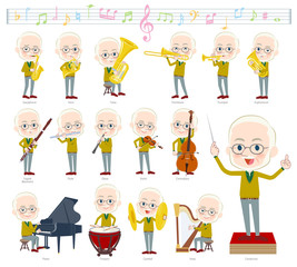 Yellow Ocher knit old man White_classic music