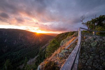 Romantischer Sonnenuntergang im Harz