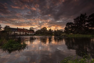 Fototapeta na wymiar Mill Sunset, Great Doddington, Northamptonshire