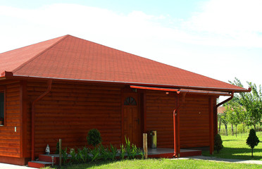 Fototapeta premium Modern Wooden House at the Lake